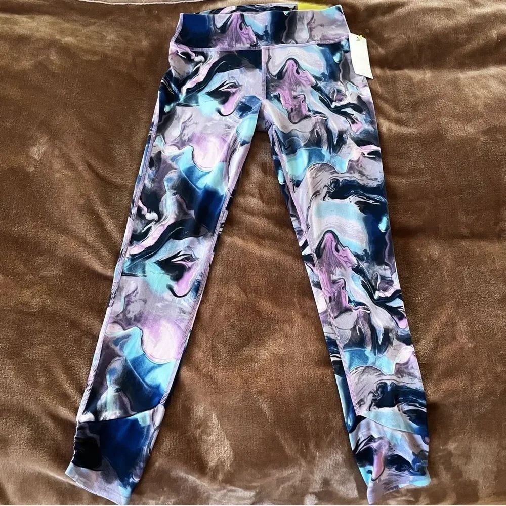 All in Motion Kids' Swirl Print Leggings - Blue and Purple Size XL/ 14-16